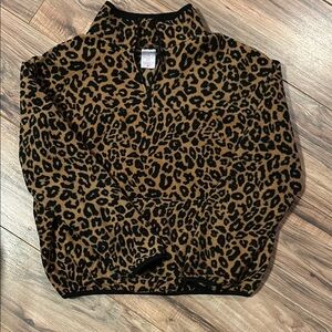 Leopard Print Fleece Pullover